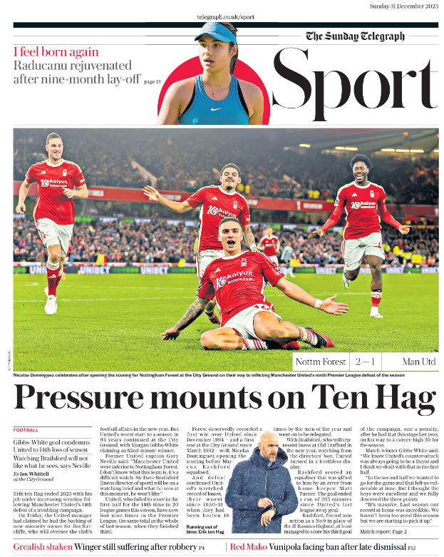 Telegraph back page