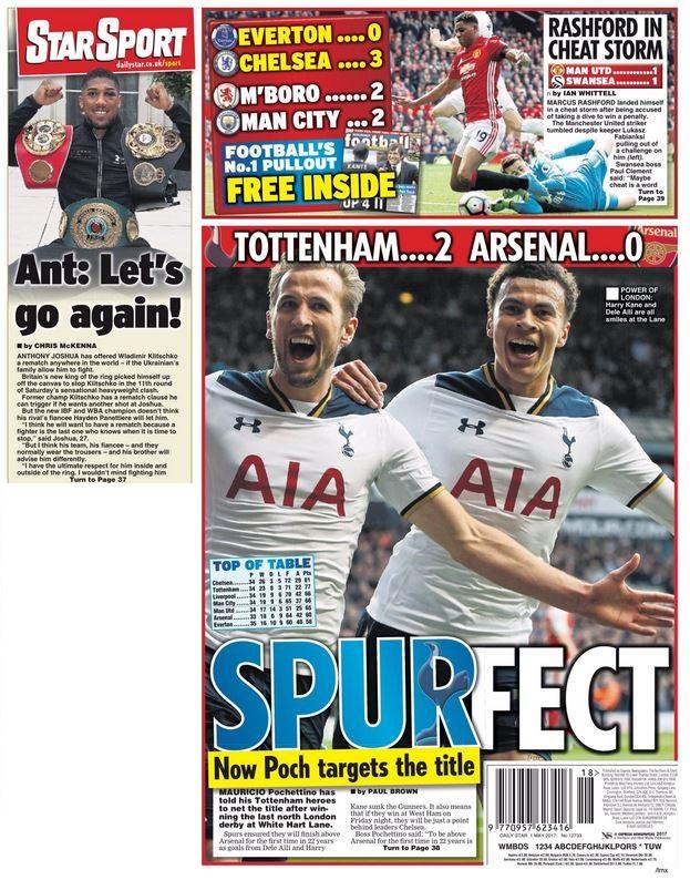 Monday's Daily Star back page