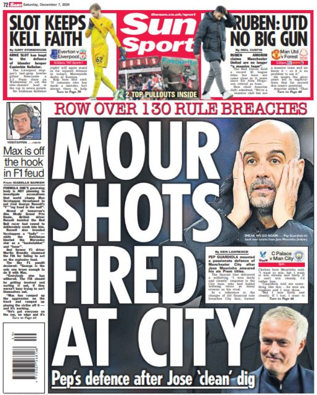 Sun back page on 7 December 2024