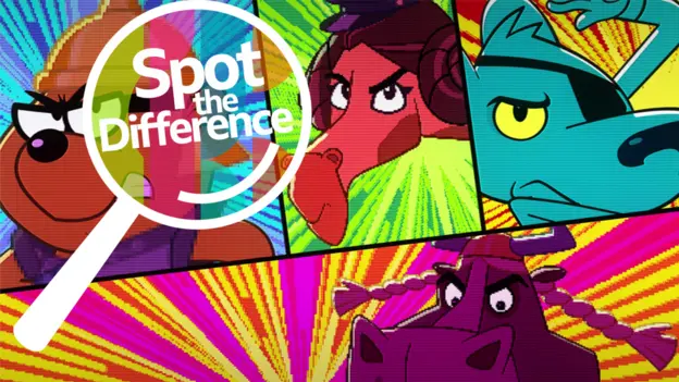 Danger Mouse and the Spot the Difference logo.