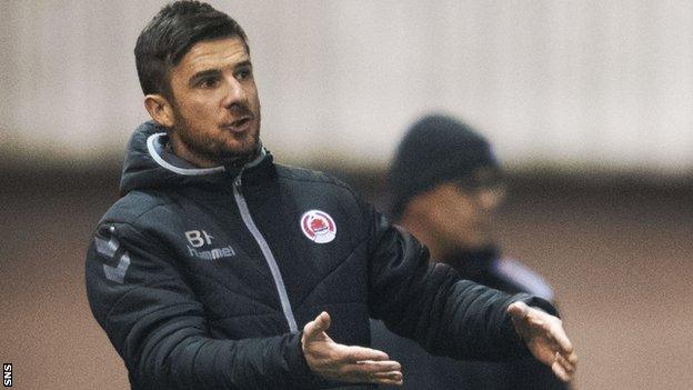 Barry Ferguson makes a point to his Clyde players during their recent Scottish Cup defeat by Ayr