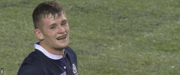 Scotland try scorer Magnus Bradbury