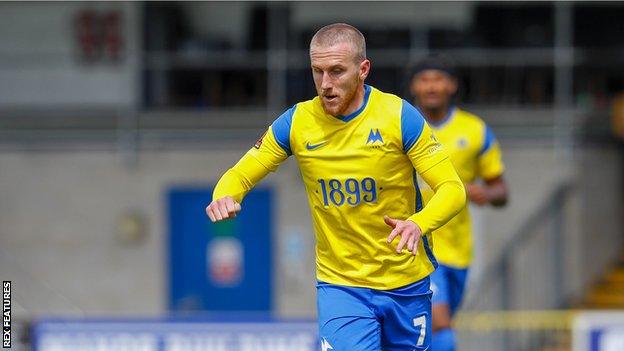 Connor Lemonheigh-Evans playing for Torquay United