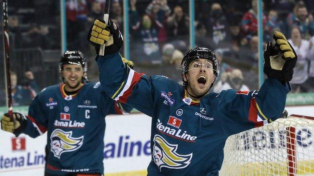 Delight for Scott Conway after the Giants forward scores against Nottingham