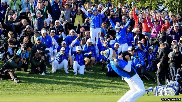 A putt from Suzann Pettersen on the 18th green of the final match on the course sealed a 14½-13½ victory for Europe at the 2019 Solheim Cup