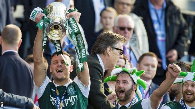 Anthony Stokes lifts the Scottish Cup