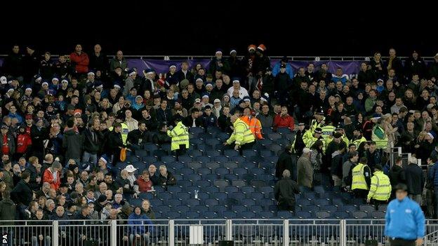 Fans are evacuated at Chester-le-Street