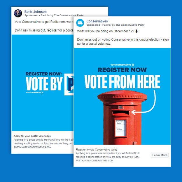 Two ads by the Conservative Party