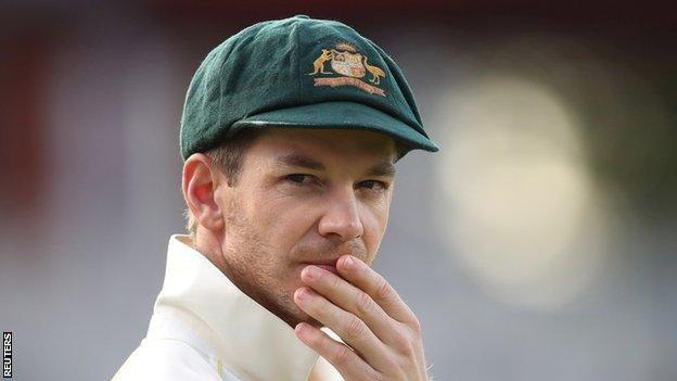 Tim Paine looks pensive