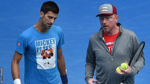 Novak Djokovic and Boris Becker