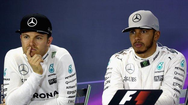 Nico Rosberg and Lewis Hamilton