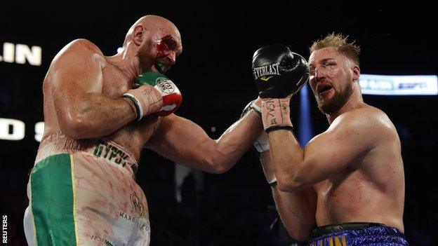 Tyson Fury in action against Otto Wallin