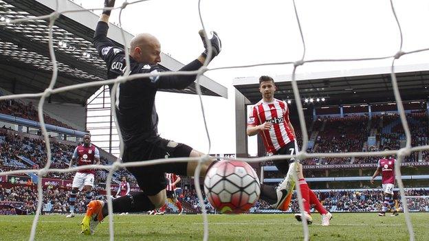 Shane Long scores past Brad Guzan