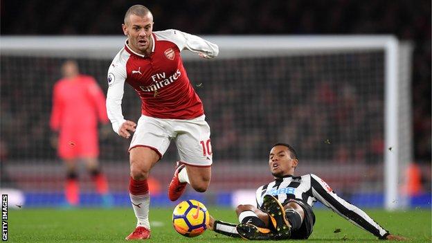 Arsenal's Jack Wilshere in action