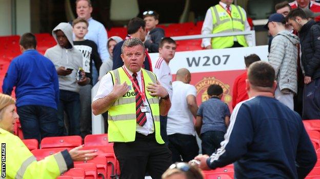 Old Trafford being evacuated