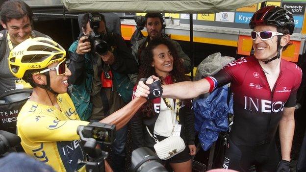 Egan Bernal and Geraint Thomas