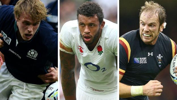 Scotland lock Jonny Gray, England second row Courtney Lawes and Wales counterpart Alun Wyn Jones