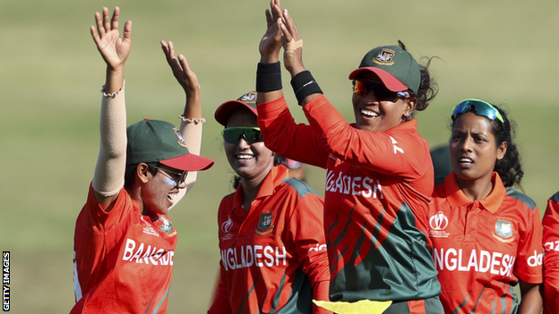 Bangladesh celebrate a wicket