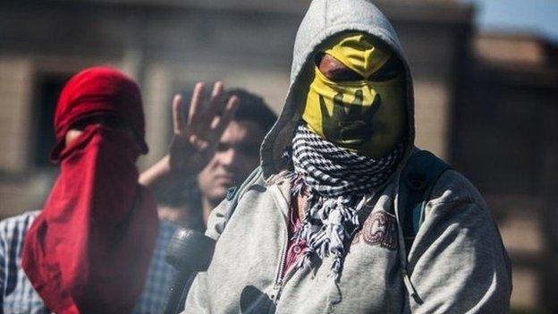 Supporters of Mohammed Morsi protesting at Cairo University