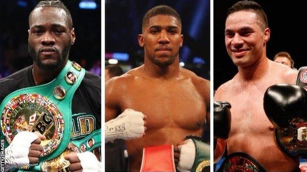 Deontay Wilder, Anthony Joshua and Joseph Parker