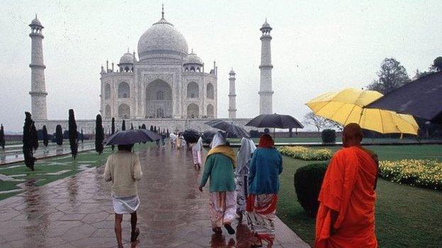 The Taj Mahal in the rain