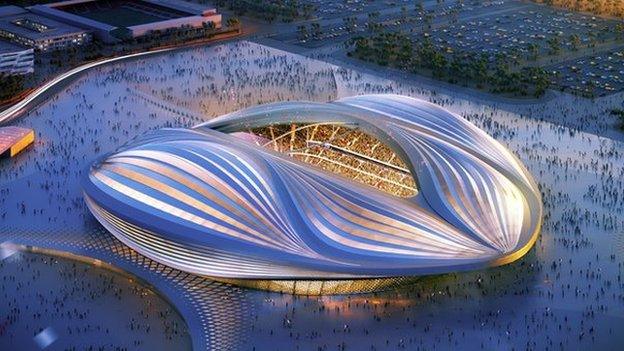 An artist's impression of one of the stadium to be built for the 2022 World Cup