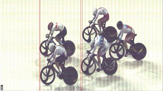 Great Britain's Katy Marchant wins gold in the women's keirin on day two of the Track Cycling World Cup in Glasgow