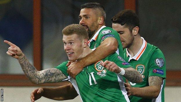 James McClean celebrates scoring