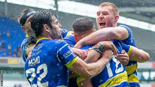 Warrington Wolves celebrate