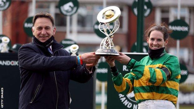 Winning trainer Henry De Bromhead and winning jockey Rachael Blackmore