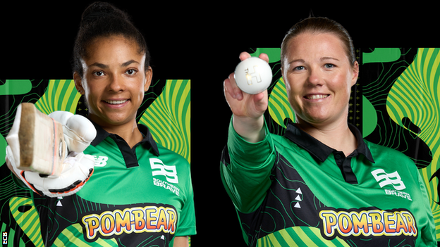 Southern Brave batter Sophia Dunkley (left) and bowler Anya Shrubsole (right)