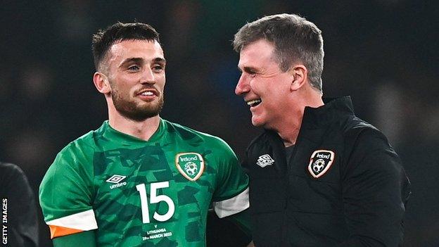 Parrott and Kenny celebrate after the game