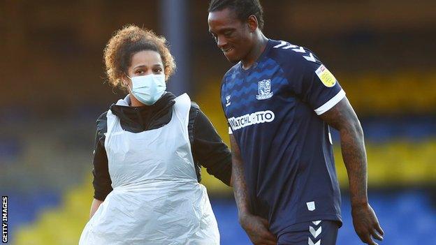 Nile Ranger limps off with a groin injury