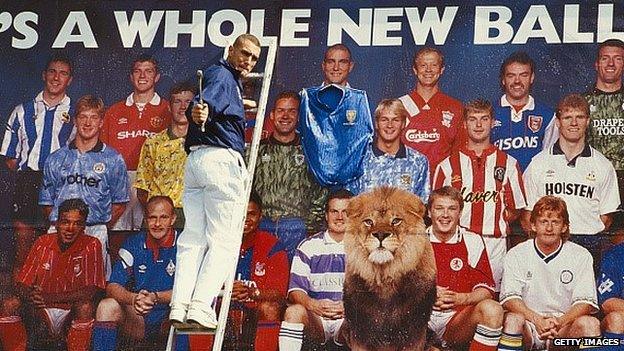 Vinny Jones of Wimbledon in a promotion to launch the Premier League in 1992