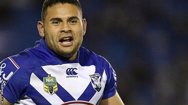 Rhyse Martin in action for Canterbury Bulldogs