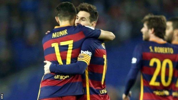 Lionel Messi and Munir El Haddadi