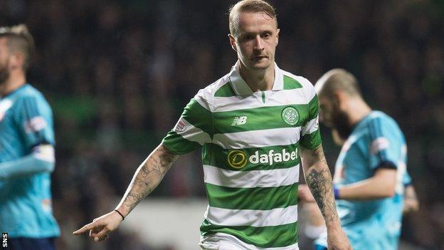 Leigh Griffiths celebrates scoring against Hamilton