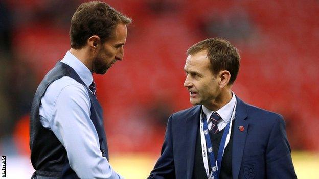 Gareth Southgate and Dan Ashworth meet at Wembley