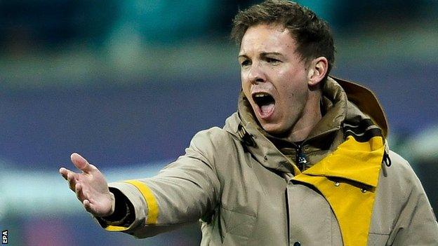 Hoffenheim manager Julian Nagelsmann saw his team draw 1-1 at RB Leipzig
