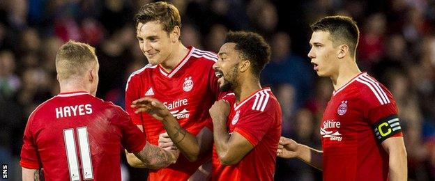 Aberdeen players celebrating