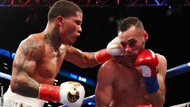 Davis became world champion by upsetting Jose Pedraza with a brutal knockout