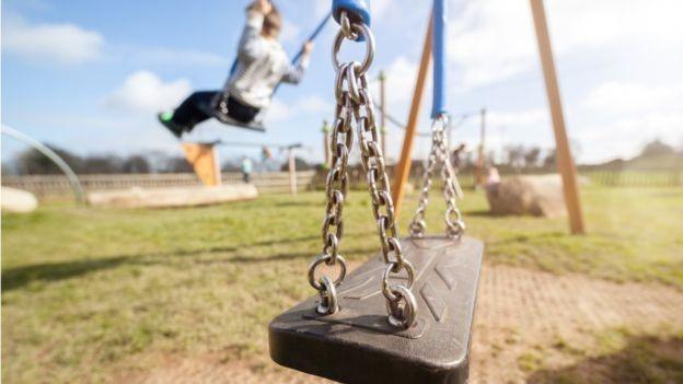 child on swing