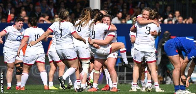 England celebrate at full time