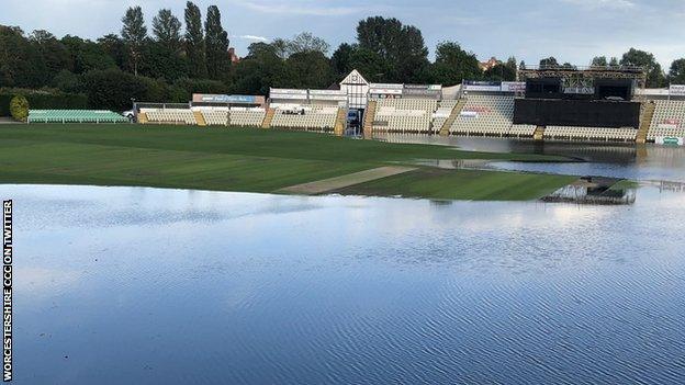 Worcestershire were forced to seek refuge at Kidderminster again after New Road suffered its first mid-summer flood since 2007