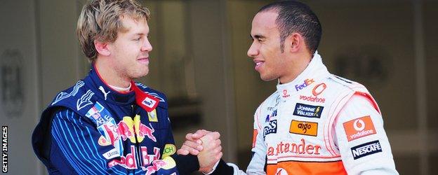 Sebastian Vettel and Lewis Hamilton