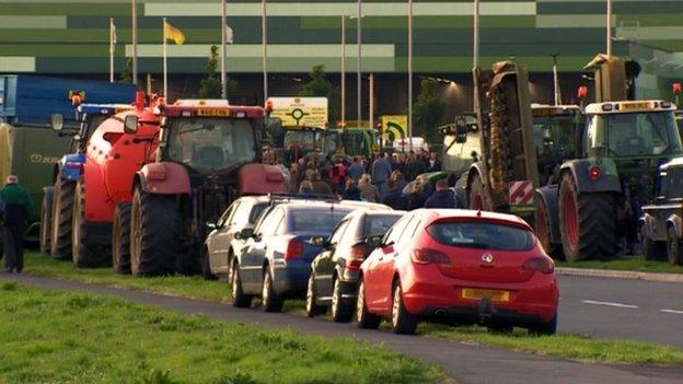 Farmers protesting in Bridgwater