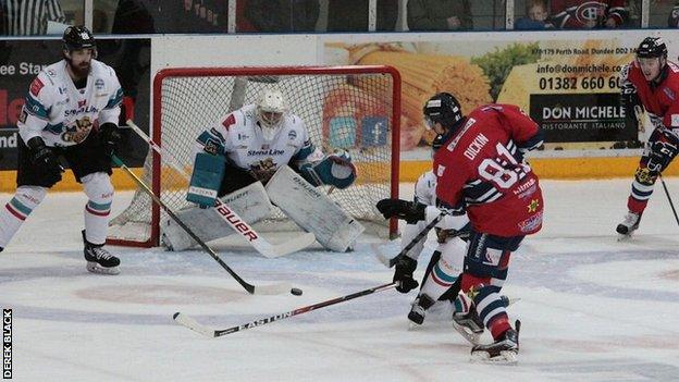 Dundee on the attack in Saturday night's Challenge Cup game in Scotland