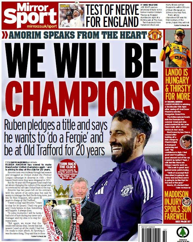 The back page of the Daily Mirror