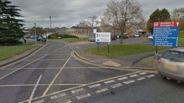 Entrance to maternity unit at the Royal Shrewsbury Hospital