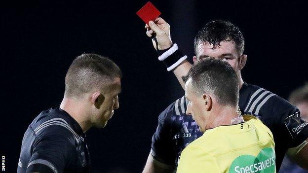 Nigel Owen sends off Munster wing Andrew Conway